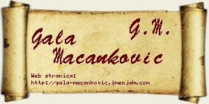 Gala Macanković vizit kartica